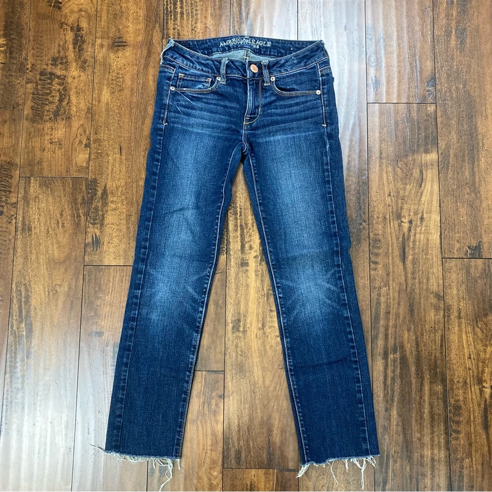 AMERICAN EAGLE Women’s Skinny Stretch Jeans Dark Wash Size 2 Long